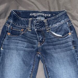 American Eagle Outfitters Women's Dark Blue High Rise Jeans